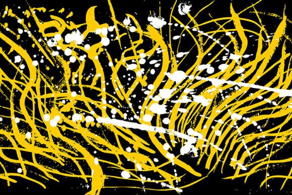 Abstract Yellow and White Paint Splatter: Capturing Dynamic Energy