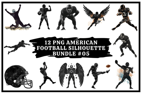 American Football Silhouette Bundle #05: Bold Watercolor Art
