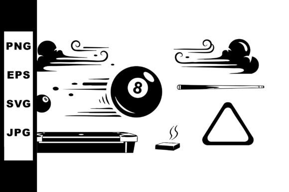 Billiard Game Elements with Eight Ball C: A Dynamic Design Asset