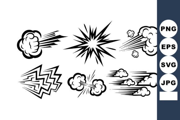Cartoon Style Comic Explosion and Wind E: Dynamic Vector Assets