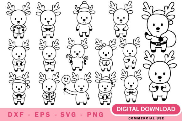 Christmas Reindeer SVG Bundle: Your Festive Design Toolkit