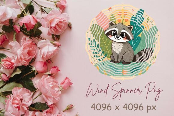 Cute Raccoon Wind Spinner Png: A Design Asset for Dynamic Projects
