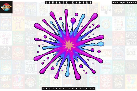 Dripping Glossy Paint Splatter Clipart: Dynamic Design Asset