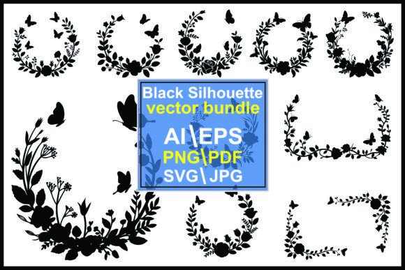 Floral and Butterfly Wreath Silhouettes: A Design Toolkit