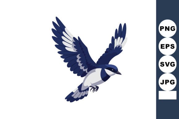 Graceful Flight: Using the Blue and White Bird Vector