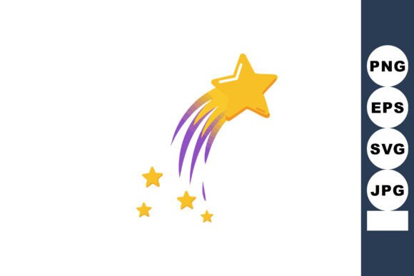 Shooting Star Illustration: A Bright Yellow Vector Asset