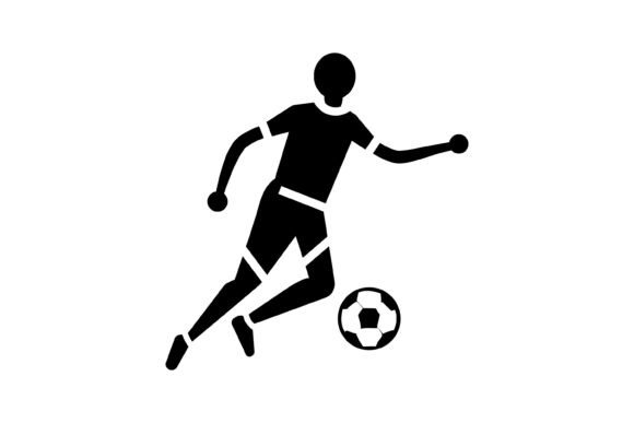 Silhouette of Soccer Player Kicking Ball: A Dynamic Design Asset