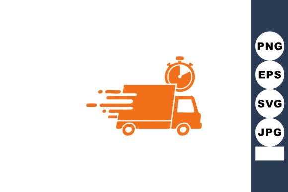 Speed and Style: The Delivery Truck Icon with Stopwatch Symbol