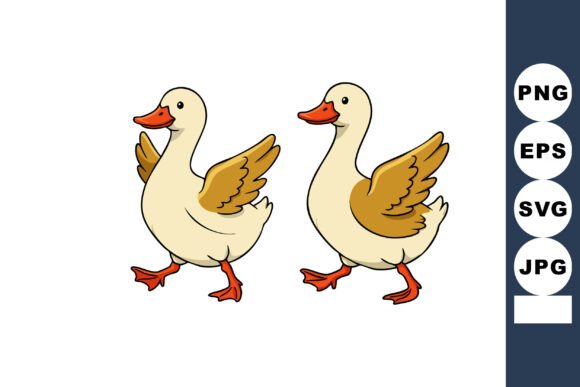 Two Cartoon Ducks Walking Side by Side W: A Playful Font for Lively Brands