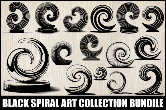 Unleashing the Flow: The Elegant Black Spiral Design Set